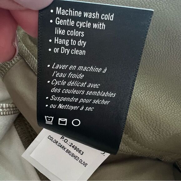 PAIGE Women's Maria Pant Vegan Leather Self Belt Exposed Button Fly - Picture 10 of 11